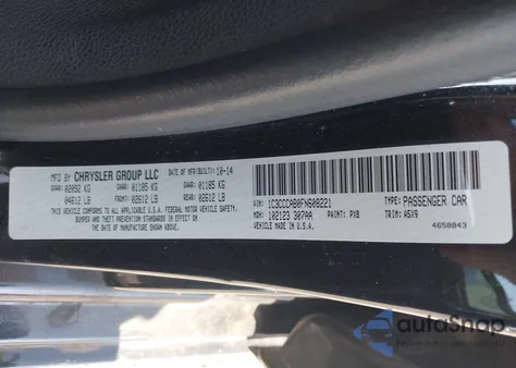 2015 Chrysler 200 Limited z USA, uszkodzony, nr VIN 1C3CCCAB0FN608221